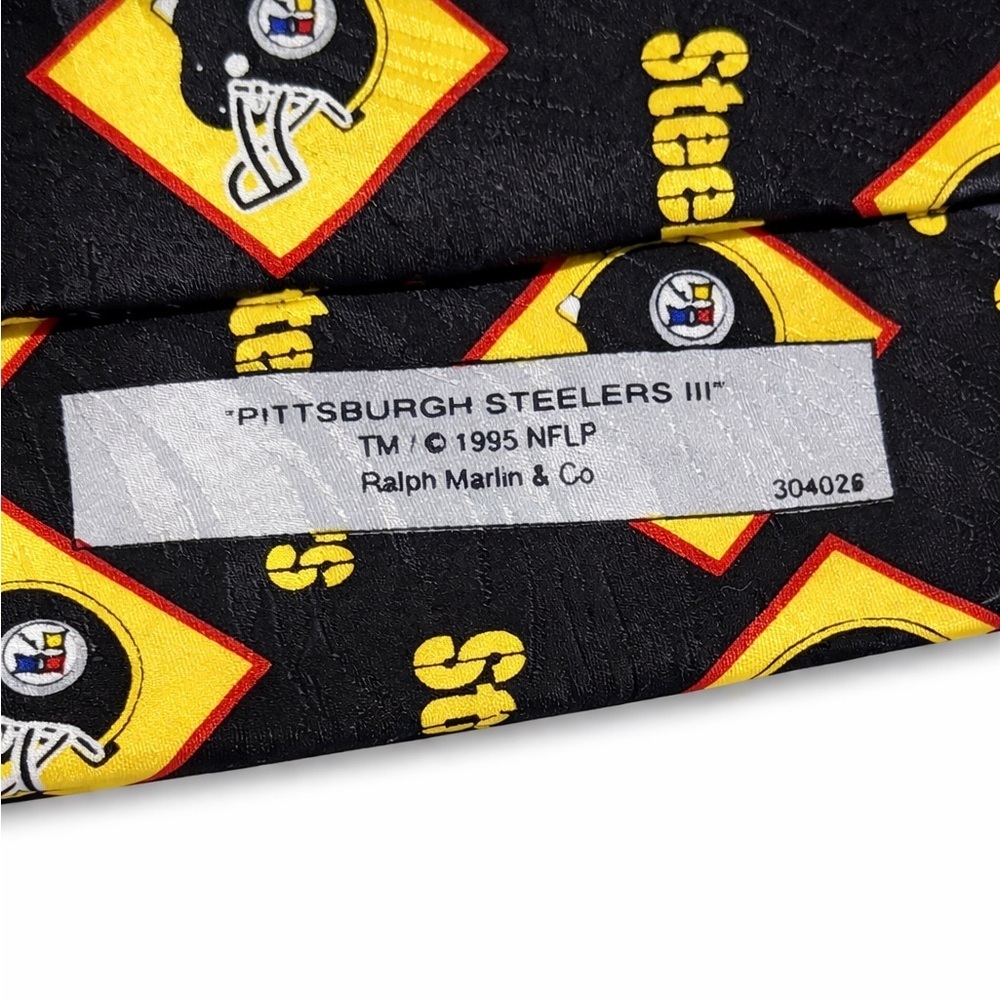 Pittsburgh Steelers Vintage 1995 Ralph Marlin Silk Tie | NFL RM Sports Men’s - Picture 2 of 5